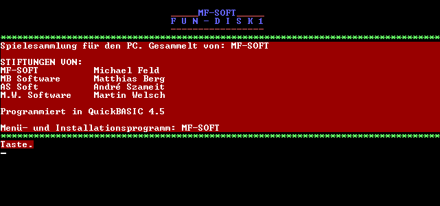 Der Intro-Screen