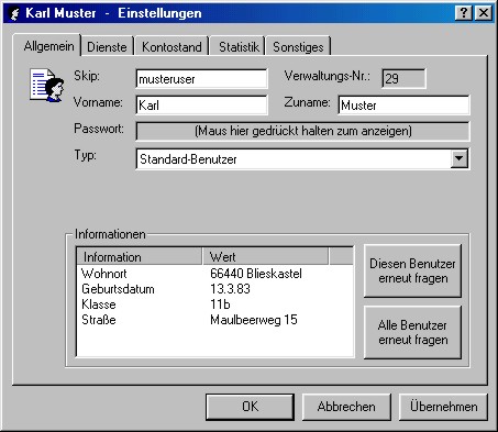 Benutzer-Konfiguration (für Admins)