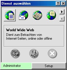 Übersicht der Dienste (nach Anmeldung)