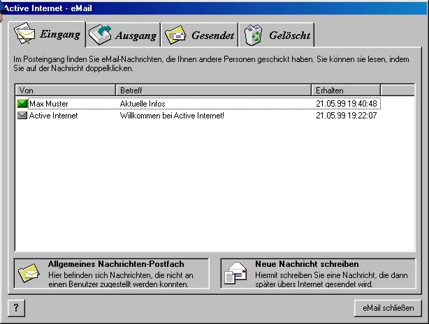 Die eMail-Postfächer