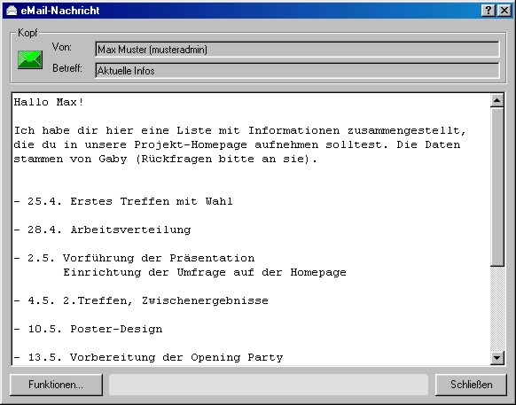 Eine eMail von Max Muster